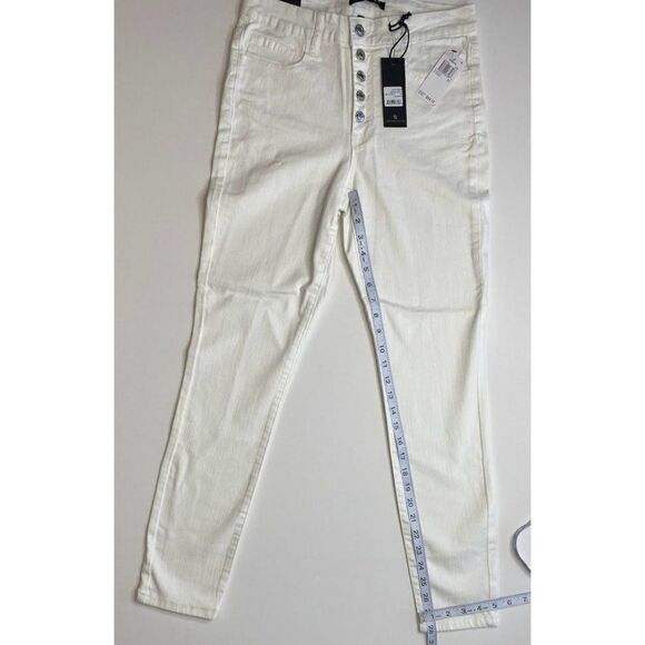Numero Verona Ankle Skinny Jeans 31 White Juniors' Stretchy Exposed-Buttons NEW - Picture 5 of 9